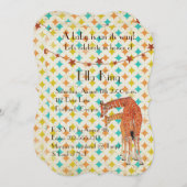 Giraffes Retro Baby Uitnodiging (Voorkant / Achterkant)