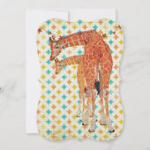 Giraffes Retro Baby Uitnodiging (Achterkant)