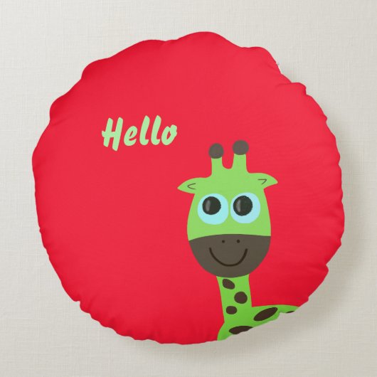 Giraffes Rond Kussen (Achterkant)