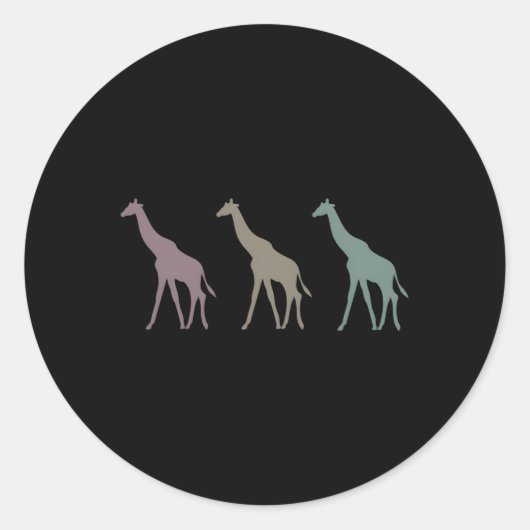Giraffes Ronde Sticker (Voorkant)