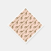  Giraffes Roze Servet (Hoek)