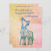 Giraffes rustieke Valentijn uitnodiging (Voorkant / Achterkant)