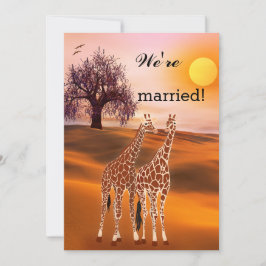 Giraffes Safari Zoo Post Wedding Invitation Kaart