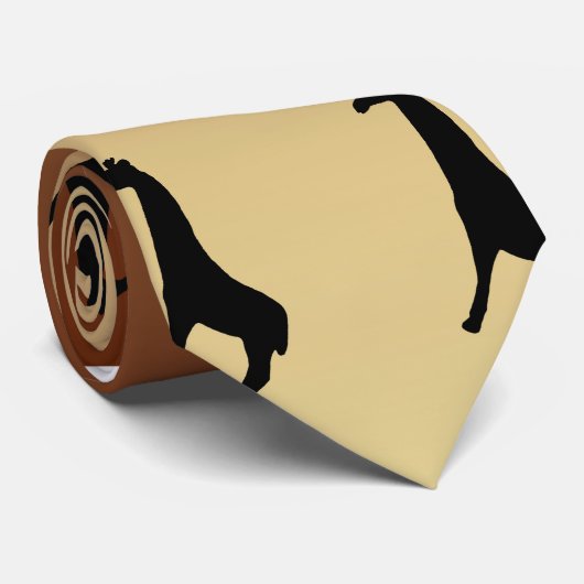 Giraffes Silhouette Stropdas (Opgerold)