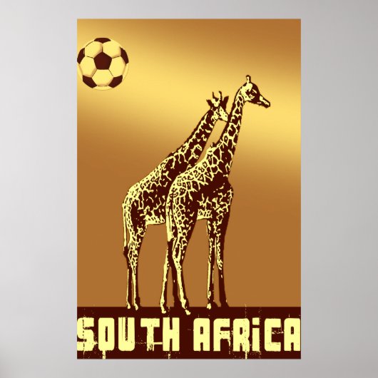 Giraffes Sunset South Africa World Soccer Safari Poster (Voorkant)