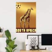 Giraffes Sunset South Africa World Soccer Safari Poster (Thuiskantoor)