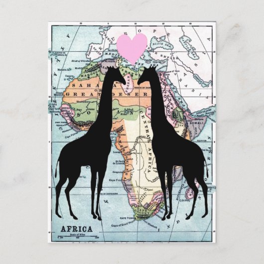 Giraffes uit liefde briefkaart (Voorkant)
