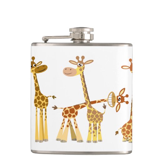 Giraffes van de cartoon: de Herd Hip-fles Heupfles (Voorkant)