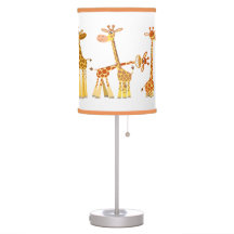 Giraffes van de Cartoon: de rode tafellamp