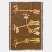 Giraffes van de Cartoon: de troebellenmand Deken (Voorkant Verticaal)