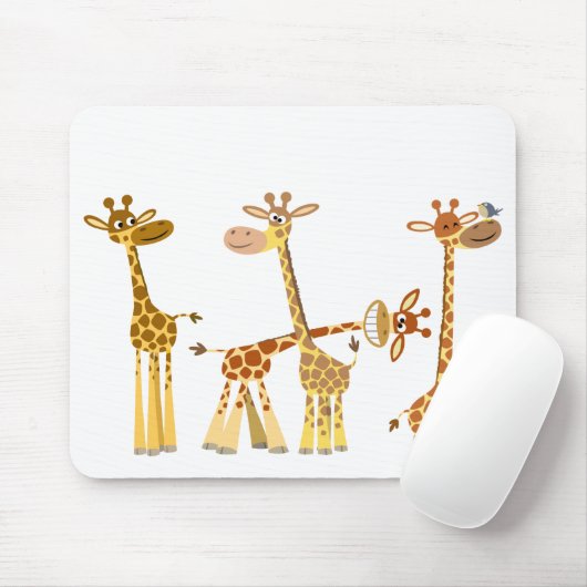 Giraffes van de cartoon: Het herdermousepad Muismat (Met muis)