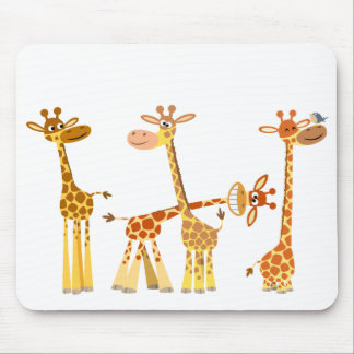 Giraffes van de cartoon: Het herdermousepad Muismat