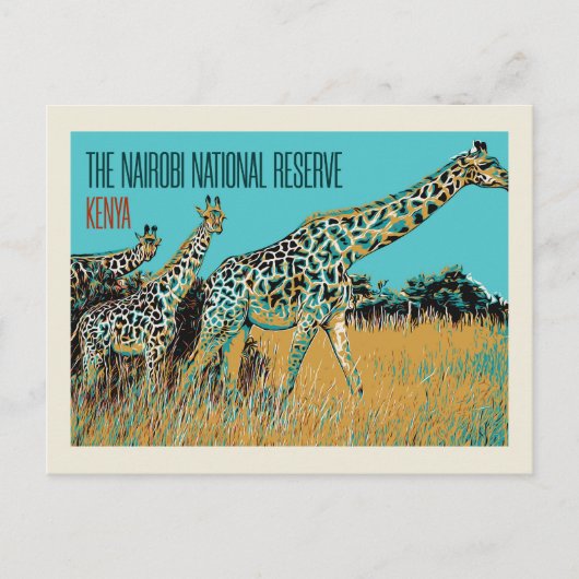 Giraffes van Kenia in Nairobi National Reserve Briefkaart (Voorkant)