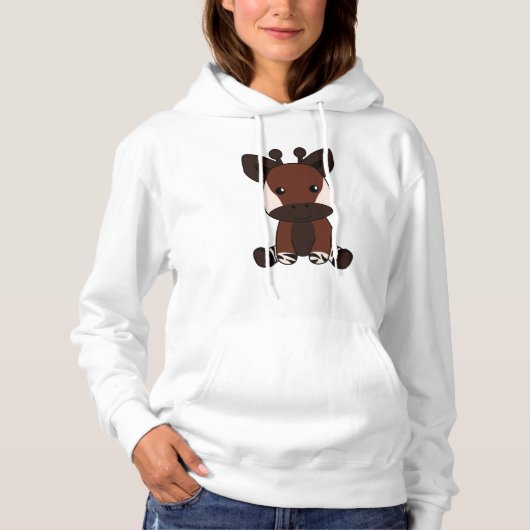 Giraffes van Okapi Cute Forest Giraffe Zebra Hoodie (Voorkant)
