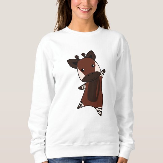 Giraffes van Okapi Cute Forest Giraffe Zebra Trui (Voorkant)