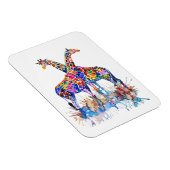 Giraffes voor kleurrijke regenboogWaterverf Magneet (Rechterzijde)