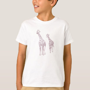 Giraffes voor moeder en kind schetsen TShirts