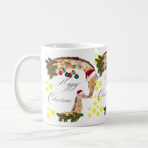 Giraffes wensen u een fijne kerst koffiemok