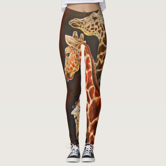 Giraffes, wij drie Afrikaanse dierenkunst Leggings (Voorkant)