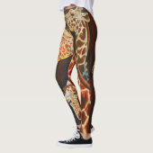 Giraffes, wij drie Afrikaanse dierenkunst Leggings (Links)