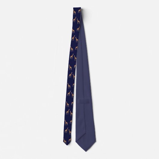 Giraffes Wildlife Pattern Donkerblauw Stropdas (Achterkant)