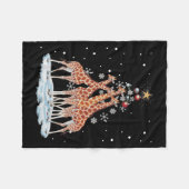 Giraffes Xmas Tree Giraffe Christmas Tree Merry Ch Fleece Deken (Voorkant (Horizontaal))