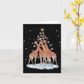 Giraffes Xmas Tree Giraffe Christmas Tree Merry Ch Kaart (Gele Bloem)