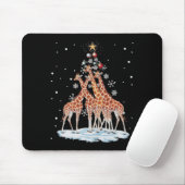 Giraffes Xmas Tree Giraffe Christmas Tree Merry Ch Muismat (Met muis)