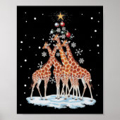 Giraffes Xmas Tree Giraffe Christmas Tree Merry Ch Poster (Voorkant)