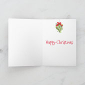 Giraffes zoenen onder maretak kerstkaart kaart (Binnen)