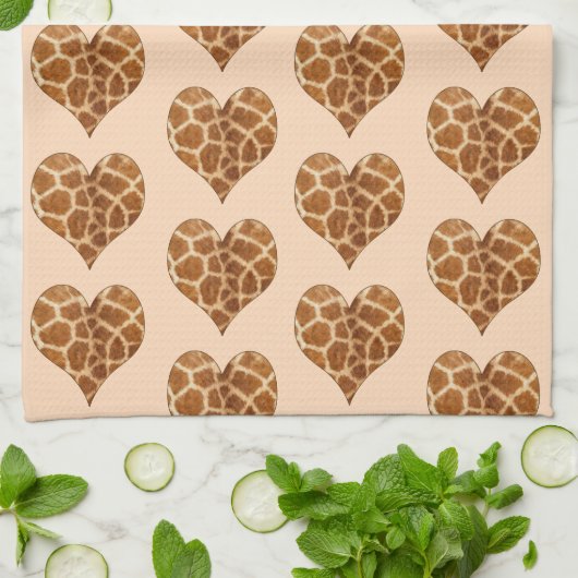 Giraffic Hearts Tiled Pattern Theedoek (Gevouwen)