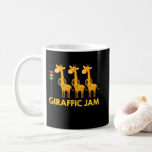 Giraffic Jam Cute Giraffe Traffic Light Koffiemok (Met donut)
