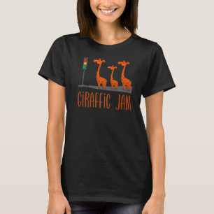 Giraffic Jam Cute Giraffes Traffic Safari Pun T-shirt