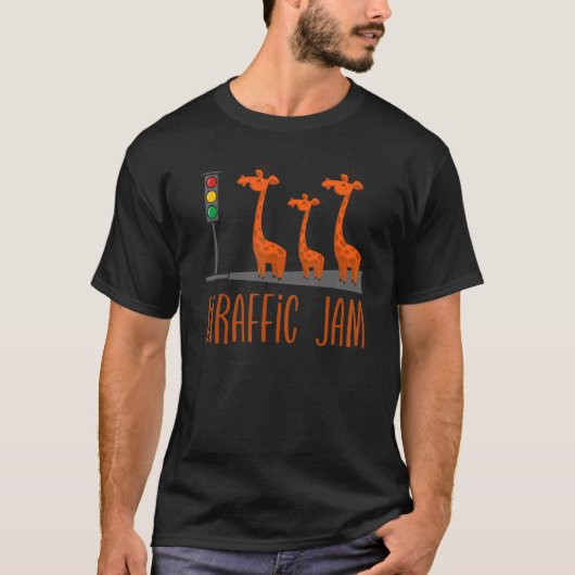 Giraffic Jam   Cute Giraffes Traffic Safari   Pun T-shirt (Voorkant)