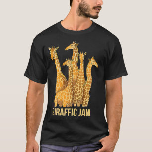 Giraffic Jam Funny Giraffe Traffic Pun Classic T-S T-shirt