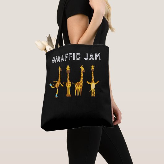 Giraffic Jam Giraffe Inline Skating Zoo Animal Tote Bag (Dichtbij)