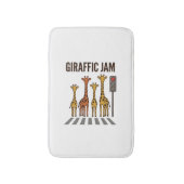 Giraffic Jam Grappige Giraffe Overstekend Vintage Badmat (Voorkant Verticaal)