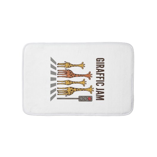 Giraffic Jam Grappige Giraffe Overstekend Vintage Badmat (Voorkant)