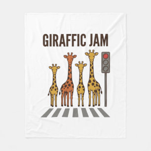Giraffic Jam Grappige Giraffe Overstekend Vintage  Fleece Deken