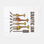 Giraffic Jam Grappige Giraffe Overstekend Vintage  Fleece Deken (Voorkant (Horizontaal))