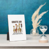 Giraffic Jam Grappige Giraffe Overstekend Vintage Fotoplaat (Zijkant)