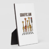 Giraffic Jam Grappige Giraffe Overstekend Vintage Fotoplaat (Zijkant)