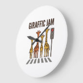 Giraffic Jam Grappige Giraffe Overstekend Vintage  Grote Klok (Hoek)