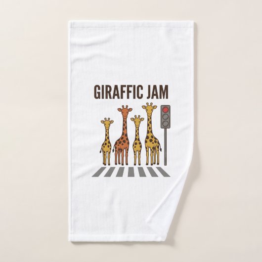 Giraffic Jam Grappige Giraffe Overstekend Vintage  Handdoek (Handdoek)