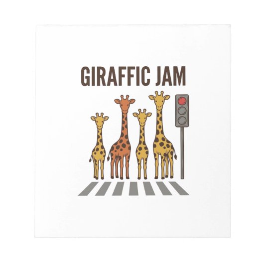 Giraffic Jam Grappige Giraffe Overstekend Vintage Notitieblok (Voorkant)