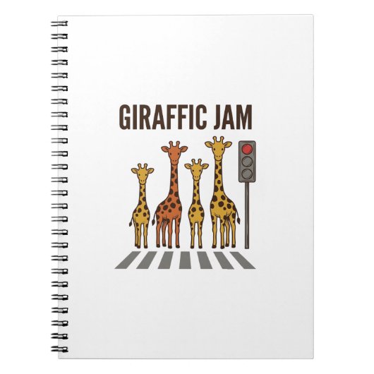 Giraffic Jam Grappige Giraffe Overstekend Vintage Notitieboek (Voorkant)