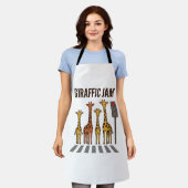 Giraffic Jam Grappige Giraffe Overstekend Vintage Schort (Gedragen)