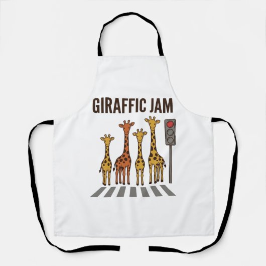 Giraffic Jam Grappige Giraffe Overstekend Vintage Schort (Voorkant)