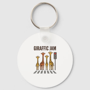 Giraffic Jam Grappige Giraffe Overstekend Vintage Sleutelhanger