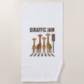 Giraffic Jam Grappige Giraffe Overstekend Vintage Strandlaken (Voorkant)